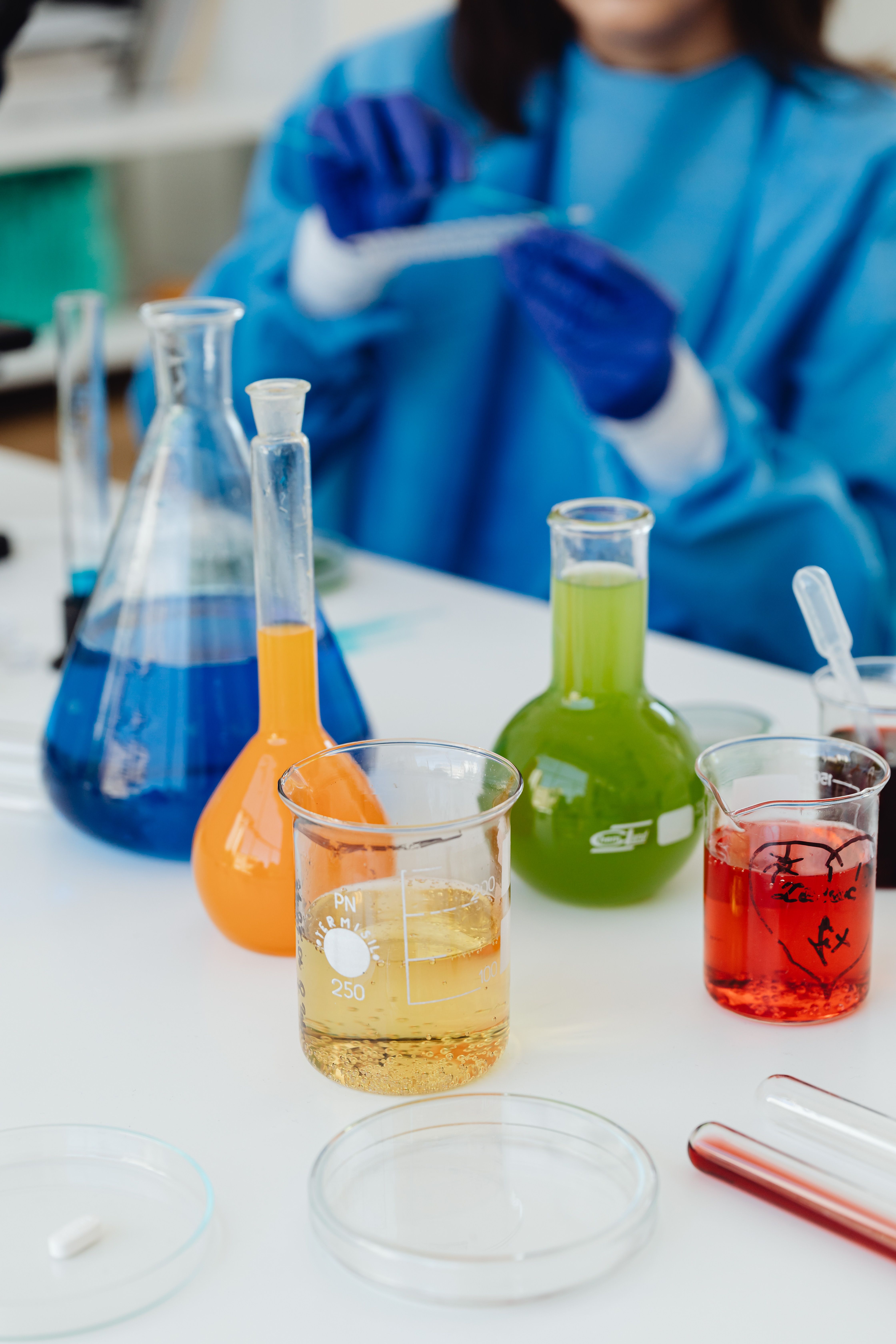 Material de laboratorio para ensayos colorimétricos